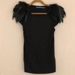 Alice and Olivia feathered shirt